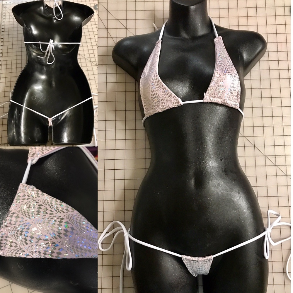 Micro mini pink GString bikini